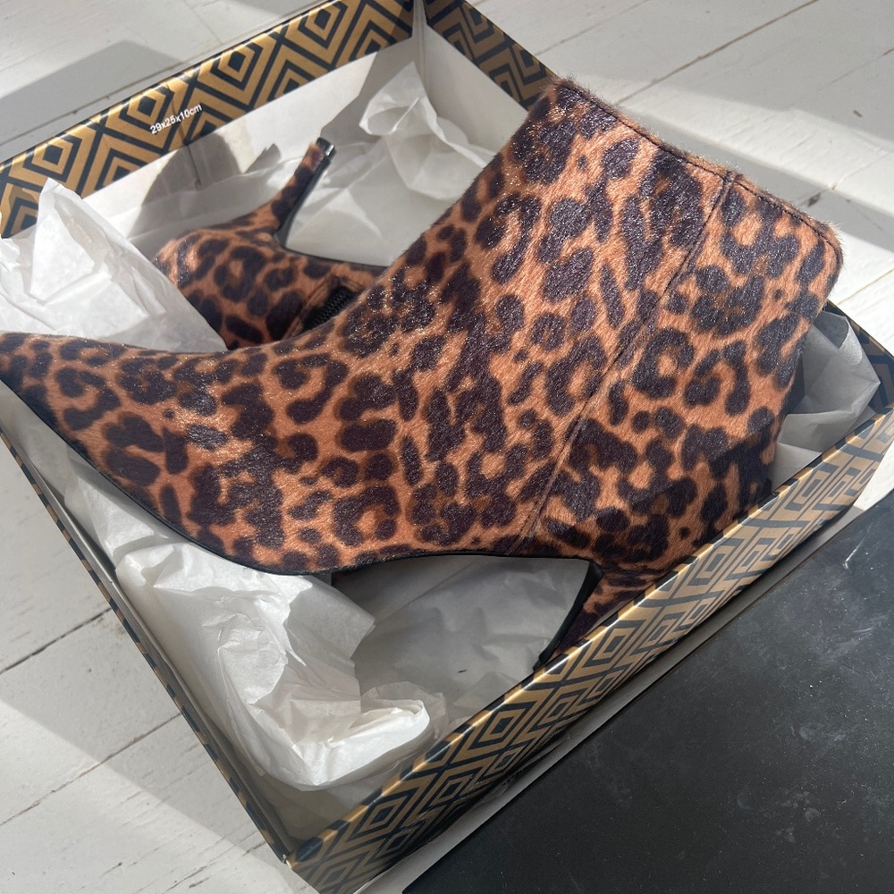Charles David faux leopard booties